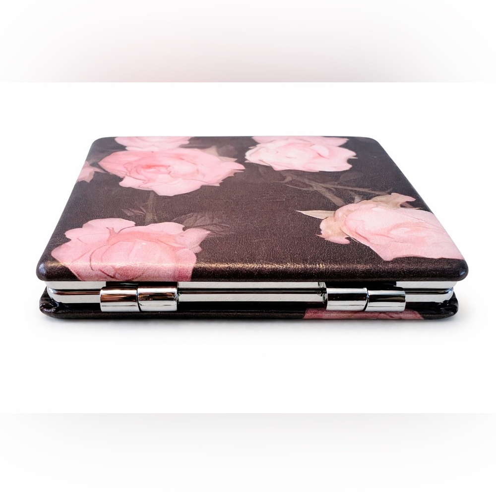 Portable Floral Compact Mirror - Picture 3 of 5
